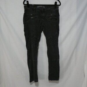 GUESS | size 31 | Skinny Black Acid Rinse Biker / Moto Double Zipper Jeans